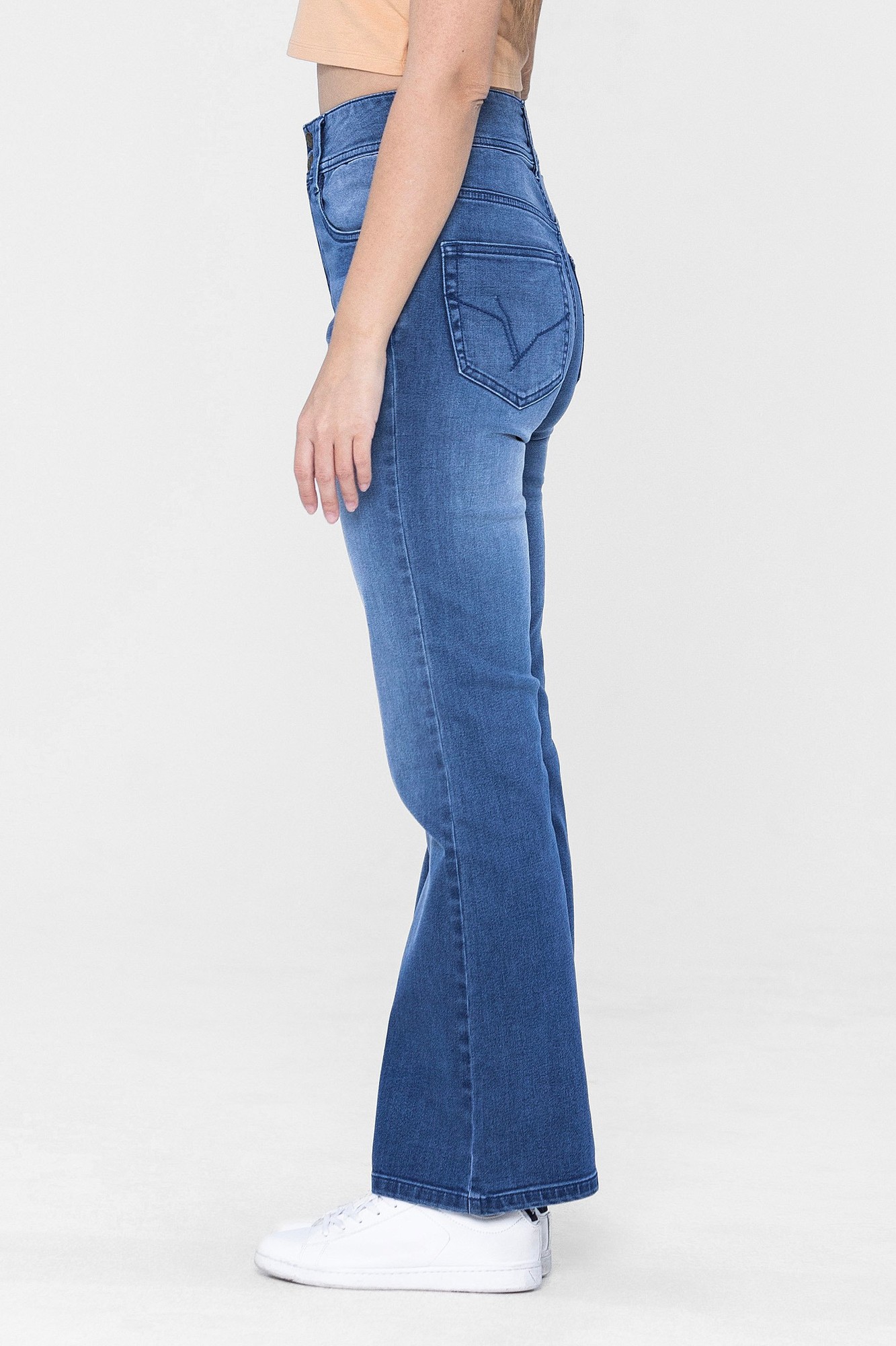 Enorsia Womens Mid Blue Slim shape Boot cut Jeans - UK 8 - image 2