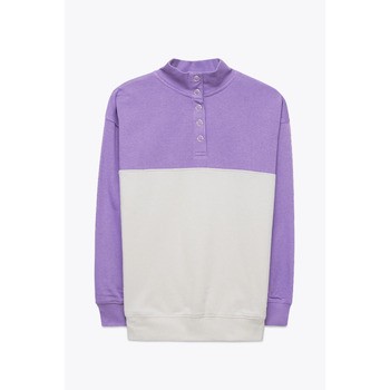 Enorsia Enorsia  Colour Block LS High Neck Sweatshirt  Women's Sweatshirts in Purple