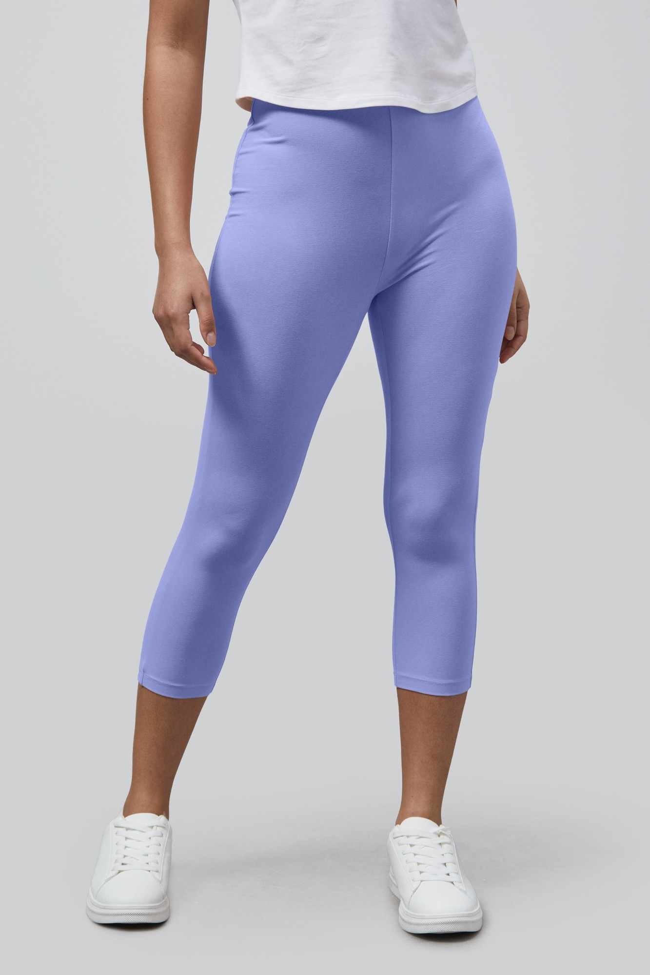 Enorsia Enorsia Womens Purple Cropped High Waist Leggings - UK 18