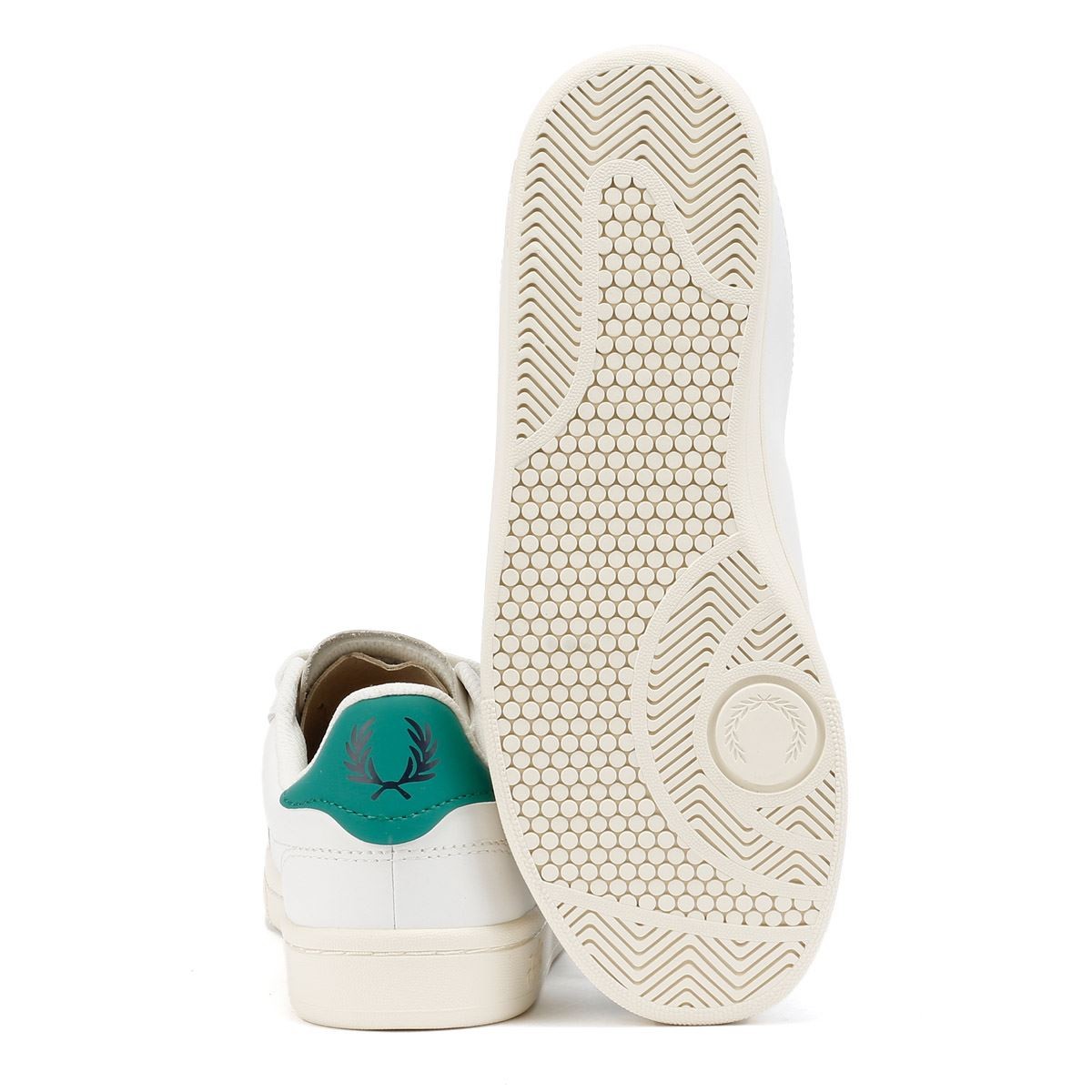 Fred Perry B721 Leather Men's Snow White/Court Green Trainers - image 4