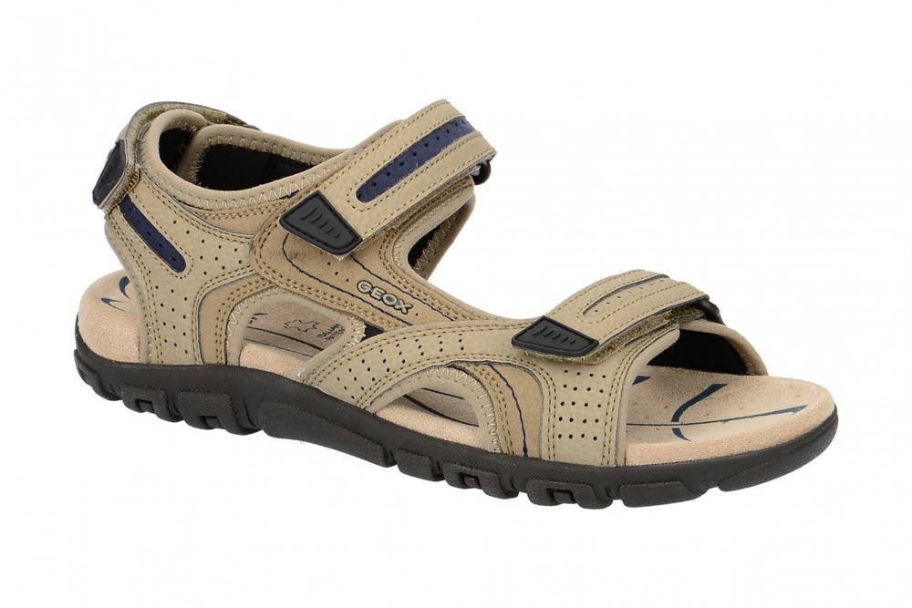 Geox Geox Men UOMO SANDAL STRADA in Light Sand | Size: 7