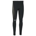 Black men's baselayer leggings by Gilbert Rugby, featuring a snug fit, smooth material, and subtle logo detail on the thigh, designed for comfort and performance in sports.