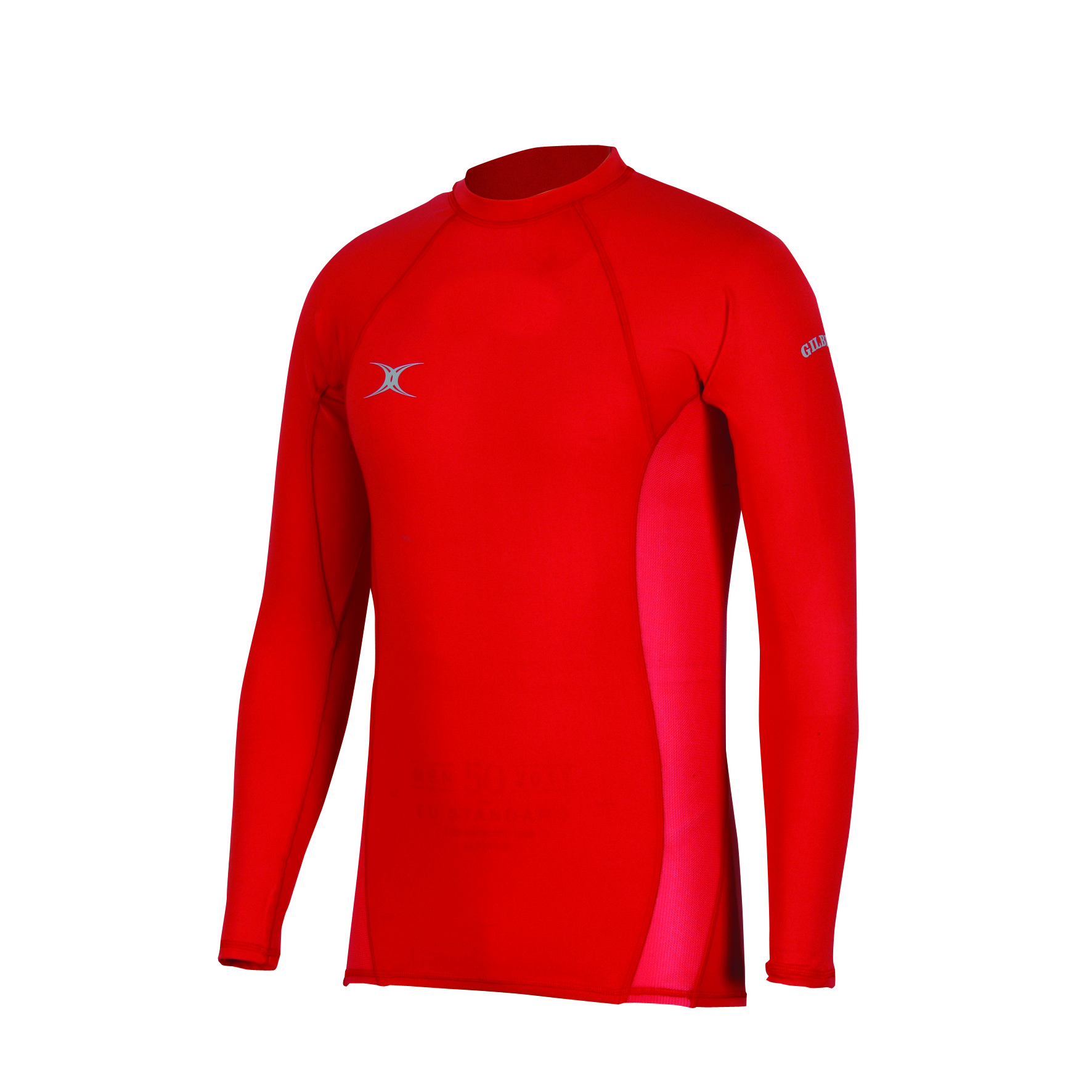 Black long-sleeve baselayer top for juniors by Gilbert Rugby, featuring a fitted design and moisture-wicking material, ideal for athletic performance.