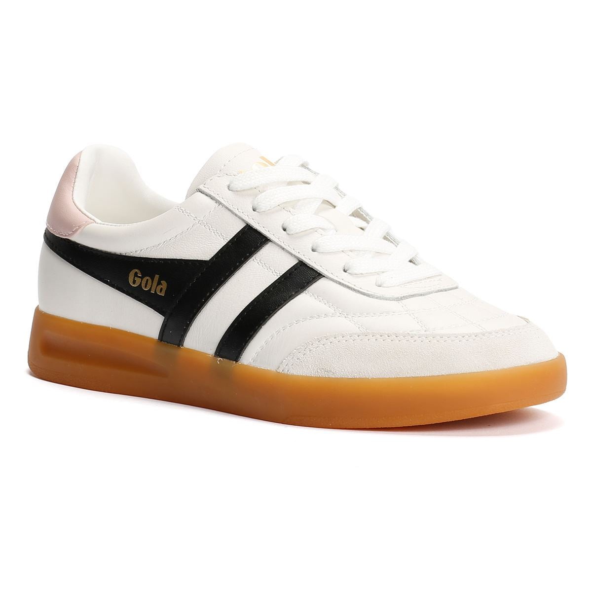 Gola Stadia Leather Women's White/Black/Chalk Pink Trainers - image 2