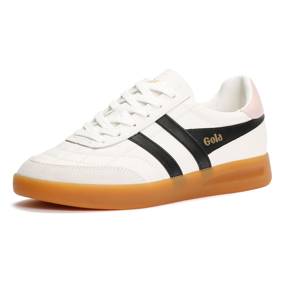 Gola Stadia Leather Women's White/Black/Chalk Pink Trainers - image 3