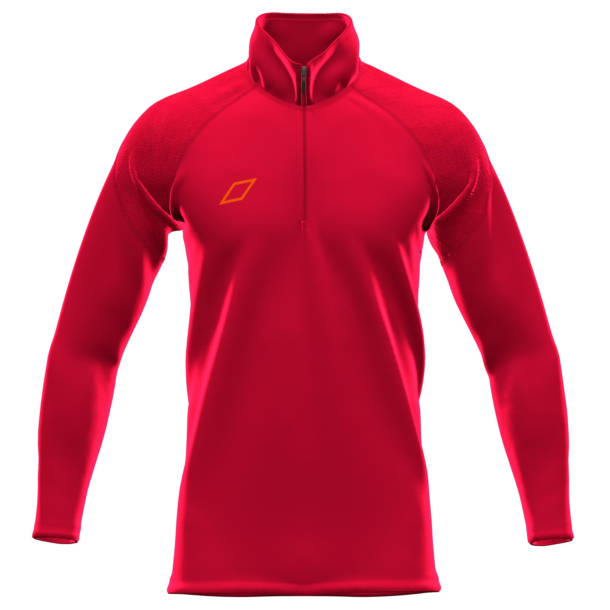 Dark navy junior fleece with a 1/4 zip, featuring long sleeves and a textured shoulder design, ideal for performance and comfort in sports.