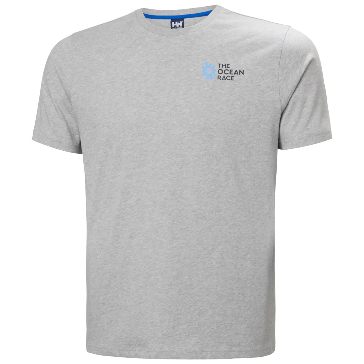 Light gray short-sleeve T-shirt featuring "THE OCEAN RACE" logo in blue on the left chest, made from soft cotton material with a classic crew neck design.