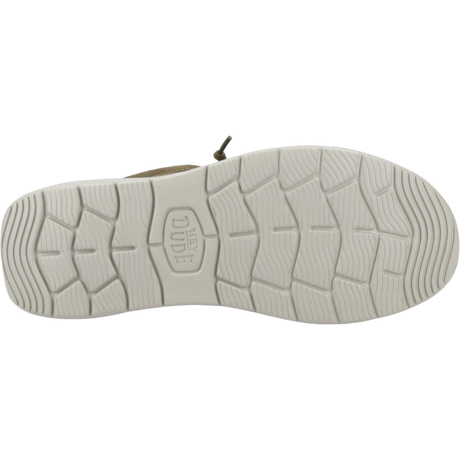 HEYDUDE Wally X Suede Suede Men's Dark Olive/Stone Grey Moccasins Shoes - image 3