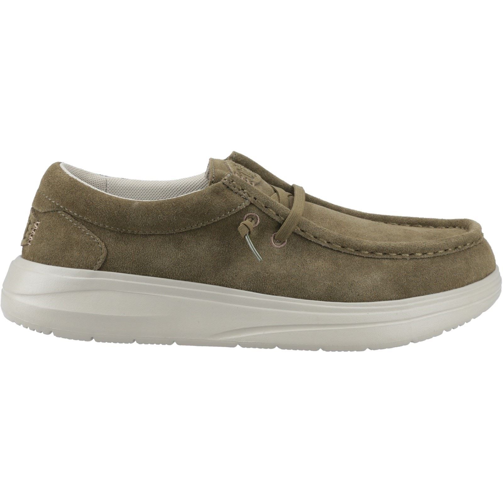 HEYDUDE Wally X Suede Suede Men's Dark Olive/Stone Grey Moccasins Shoes - image 5