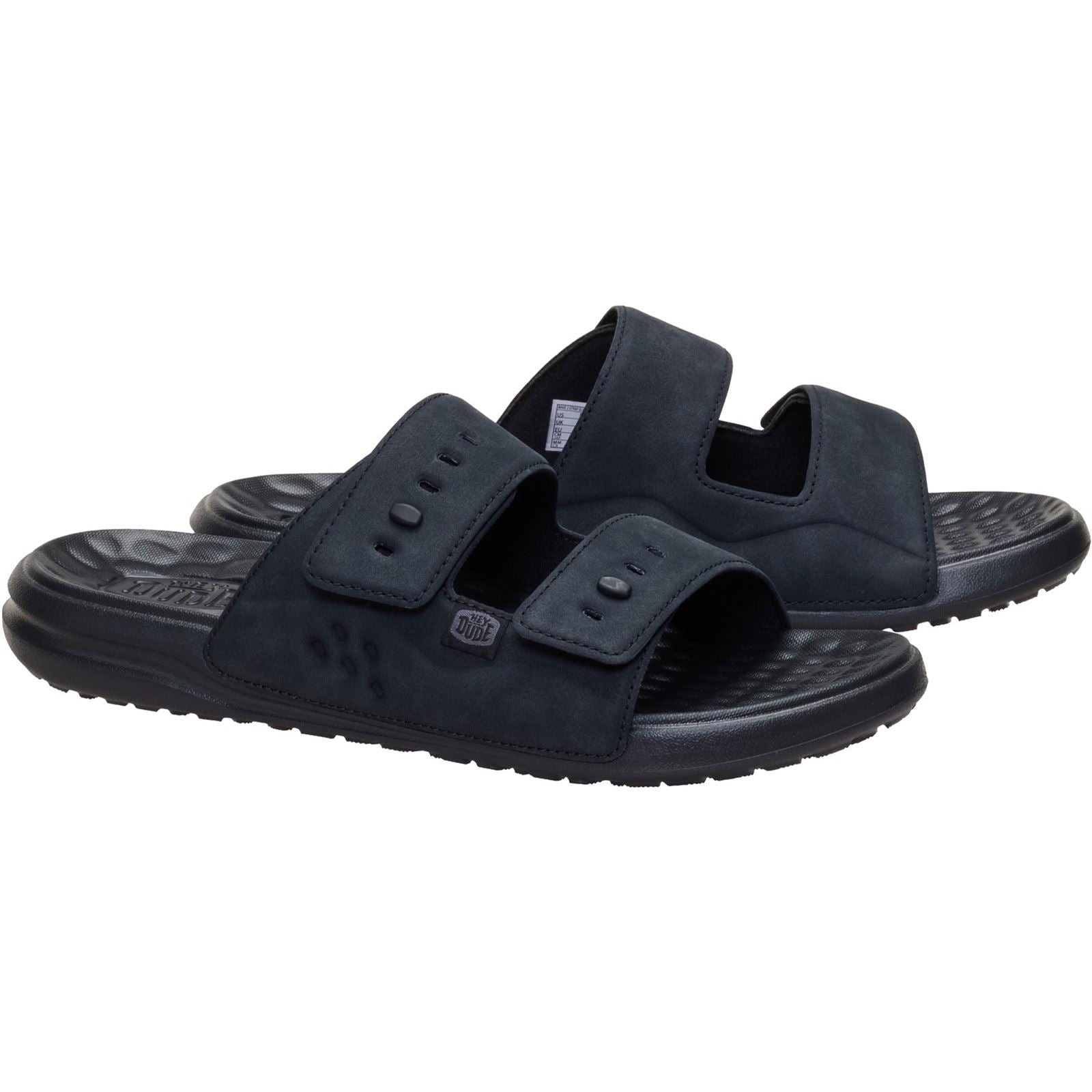 HEYDUDE Wave 2 Strap Polyurethane Men's Black/Black Sandals - image 3