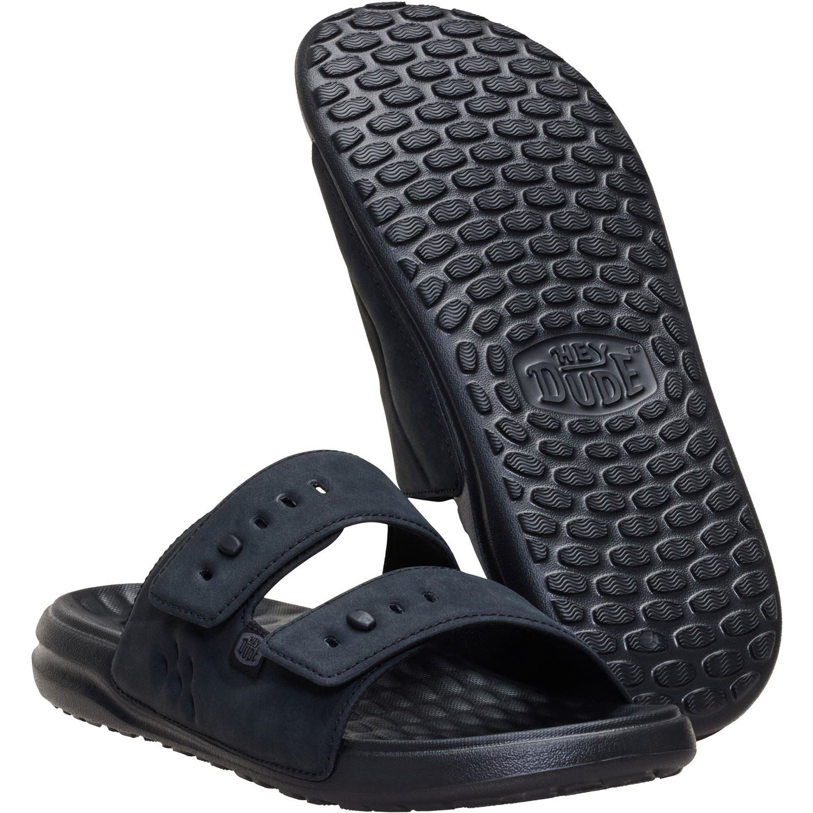 HEYDUDE Wave 2 Strap Polyurethane Men's Black/Black Sandals - image 4