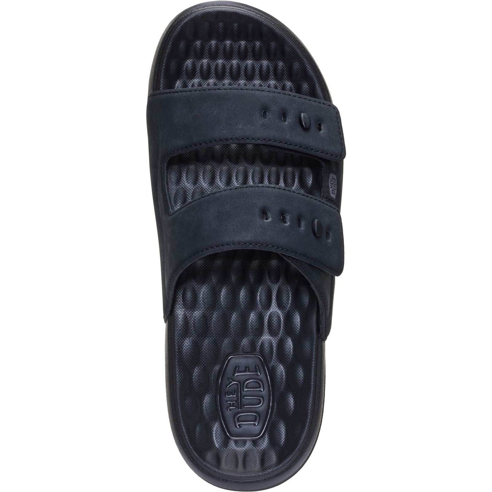 HEYDUDE Wave 2 Strap Polyurethane Men's Black/Black Sandals - image 5