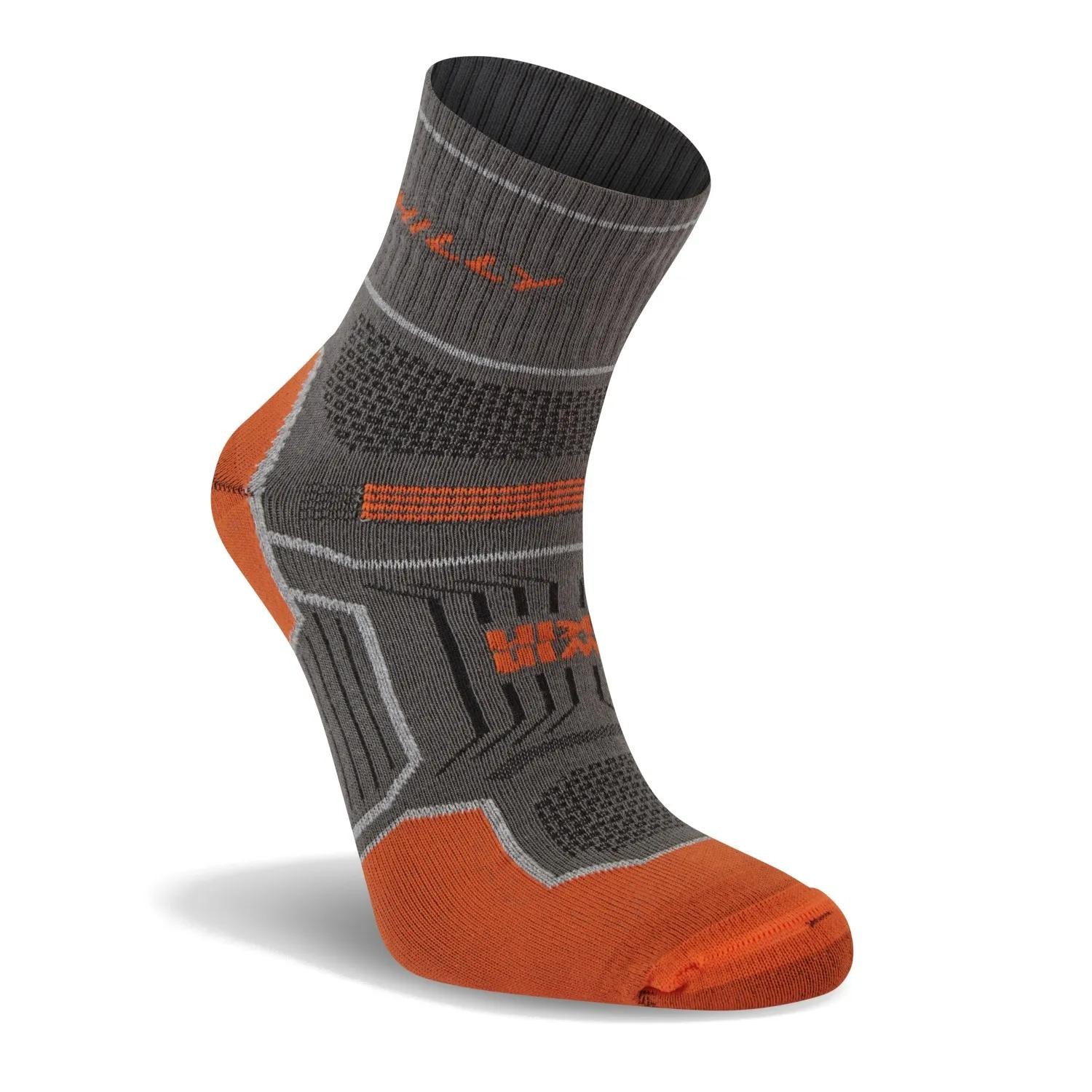 Hilly Twin Skin Anklet Medium Cushion Running Socks - Dark Grey/Orange / L - image 3