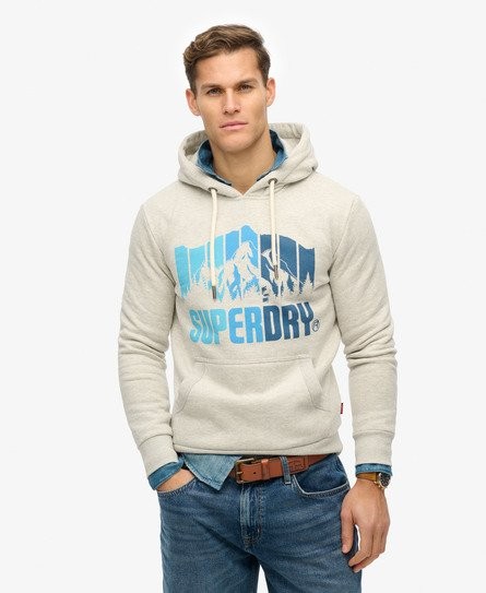 Superdry Superdry Men's Mountain Rainbow Hoodie Light Grey