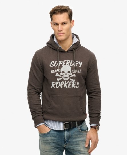 Superdry Superdry Men's Black Skull Hoodie Brown