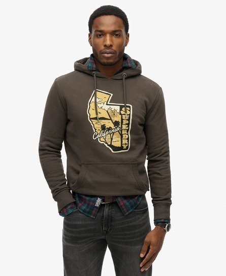 Superdry Superdry Men's Vintage Travel Hoodie Brown