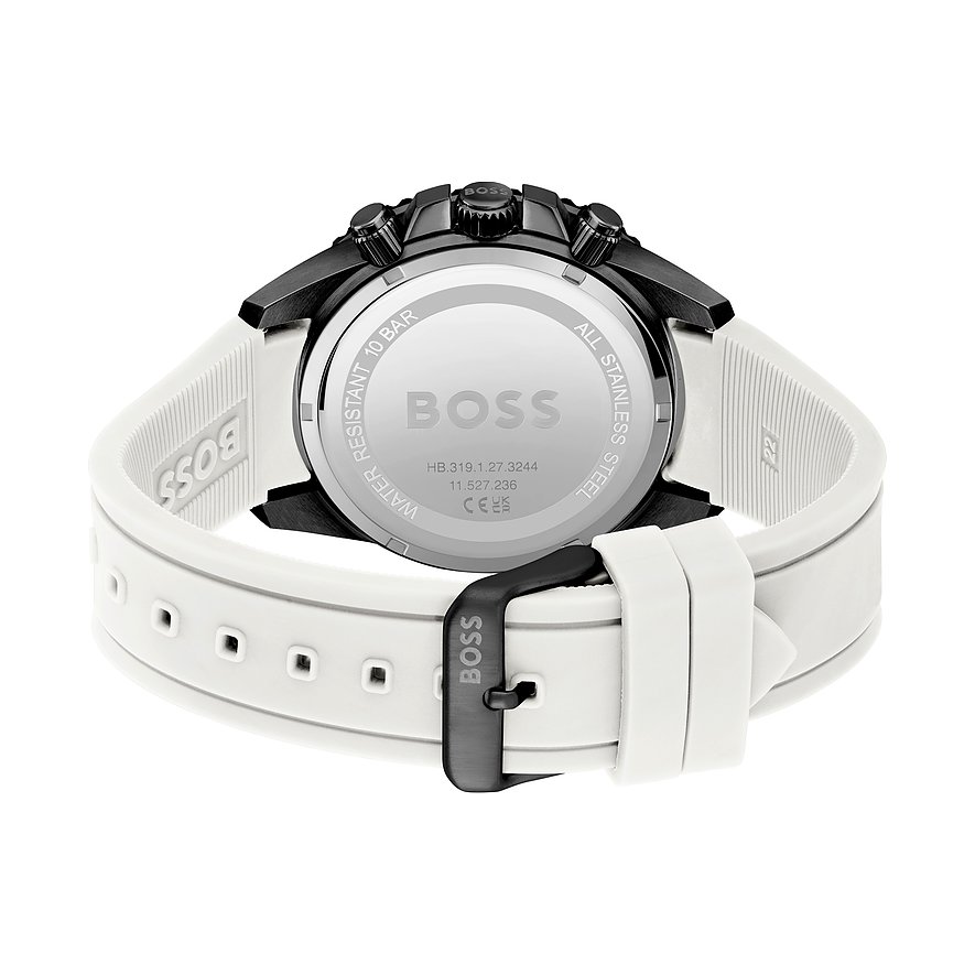 Hugo Boss Admiral Chronograph Black Dial White Silicone Strap Men's Watch 1513966 - image 3