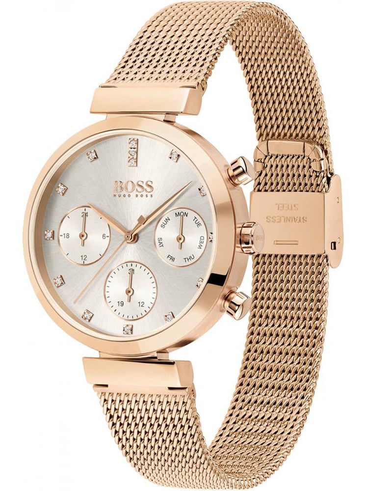 Hugo Boss Flawless 1502553 Women's Watch – 36mm Silver Dial Rose Gold Mesh Bracelet - image 2