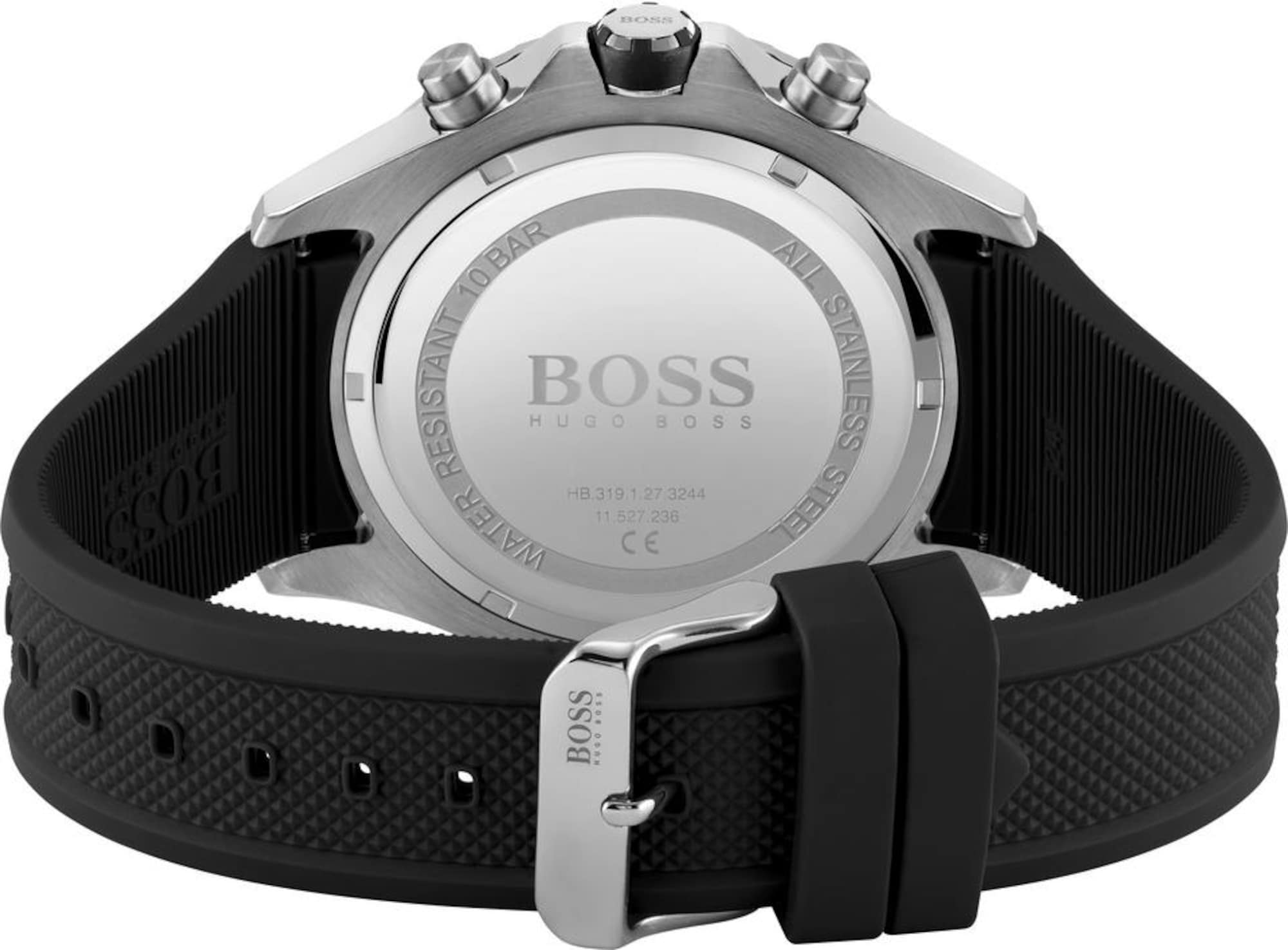 Hugo Boss Globetrotter Chronograph 1513820 Men's Watch – 46mm Black Dial Black Rubber Strap - image 2