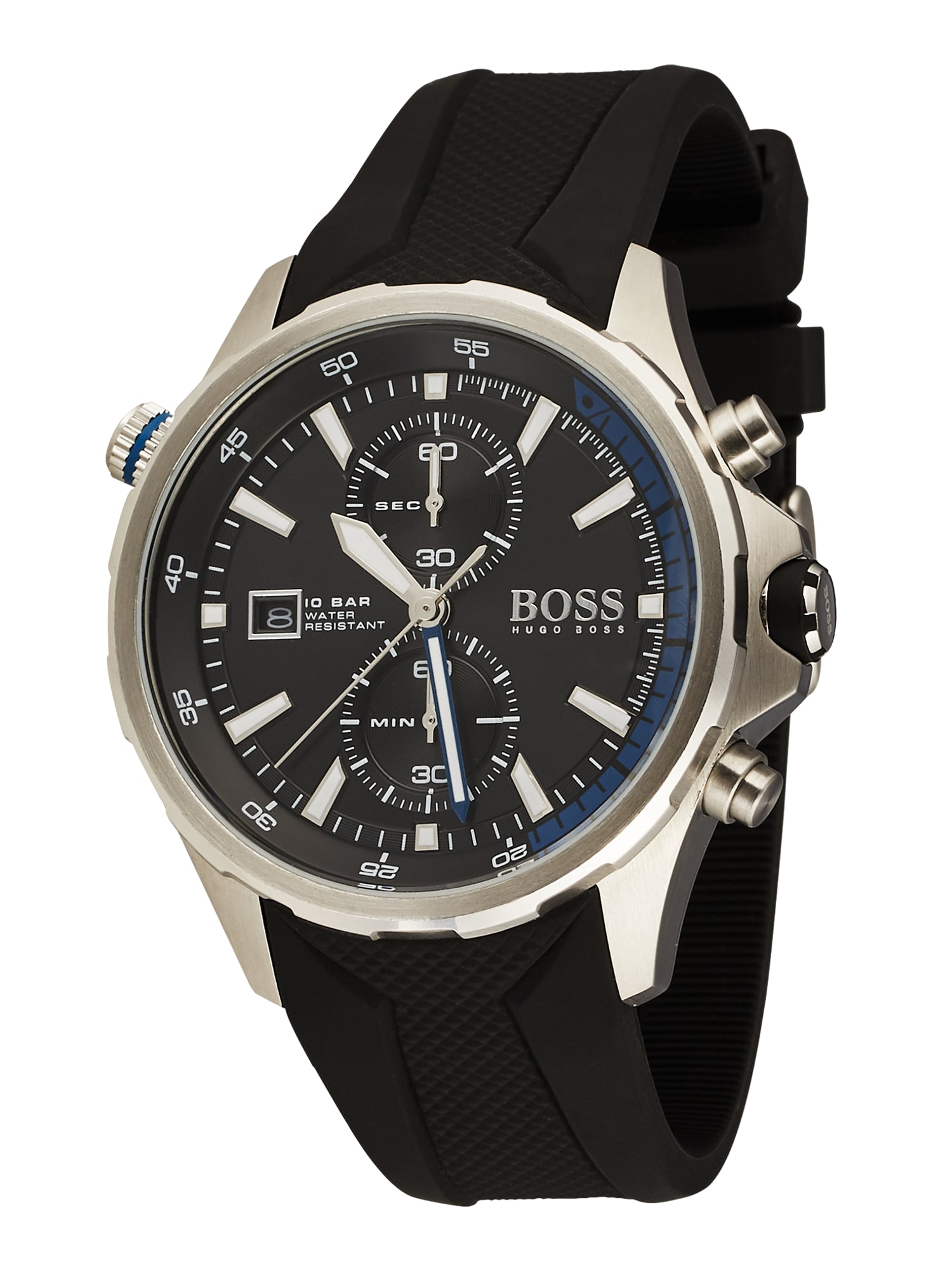 Hugo Boss Globetrotter Chronograph 1513820 Men's Watch – 46mm Black Dial Black Rubber Strap - image 4