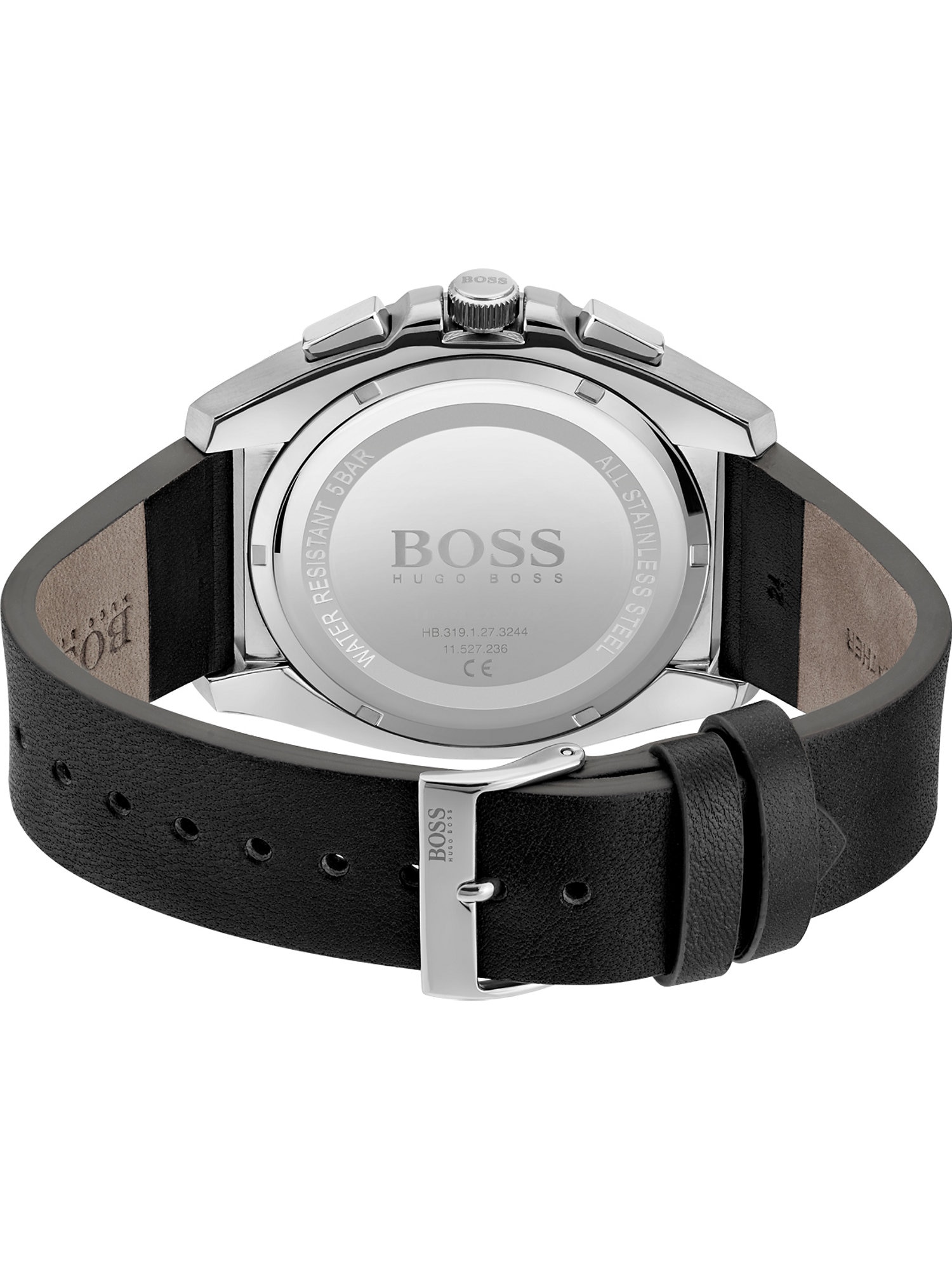 Hugo Boss Grandmaster 1513881 Men's Chronograph Watch - 46mm Black Dial Leather Strap - image 2