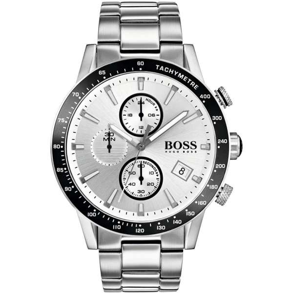 Hugo Boss Hugo Boss Rafale 1513511 Men's Chronograph Watch – 44mm Silver Dial Steel Bracelet