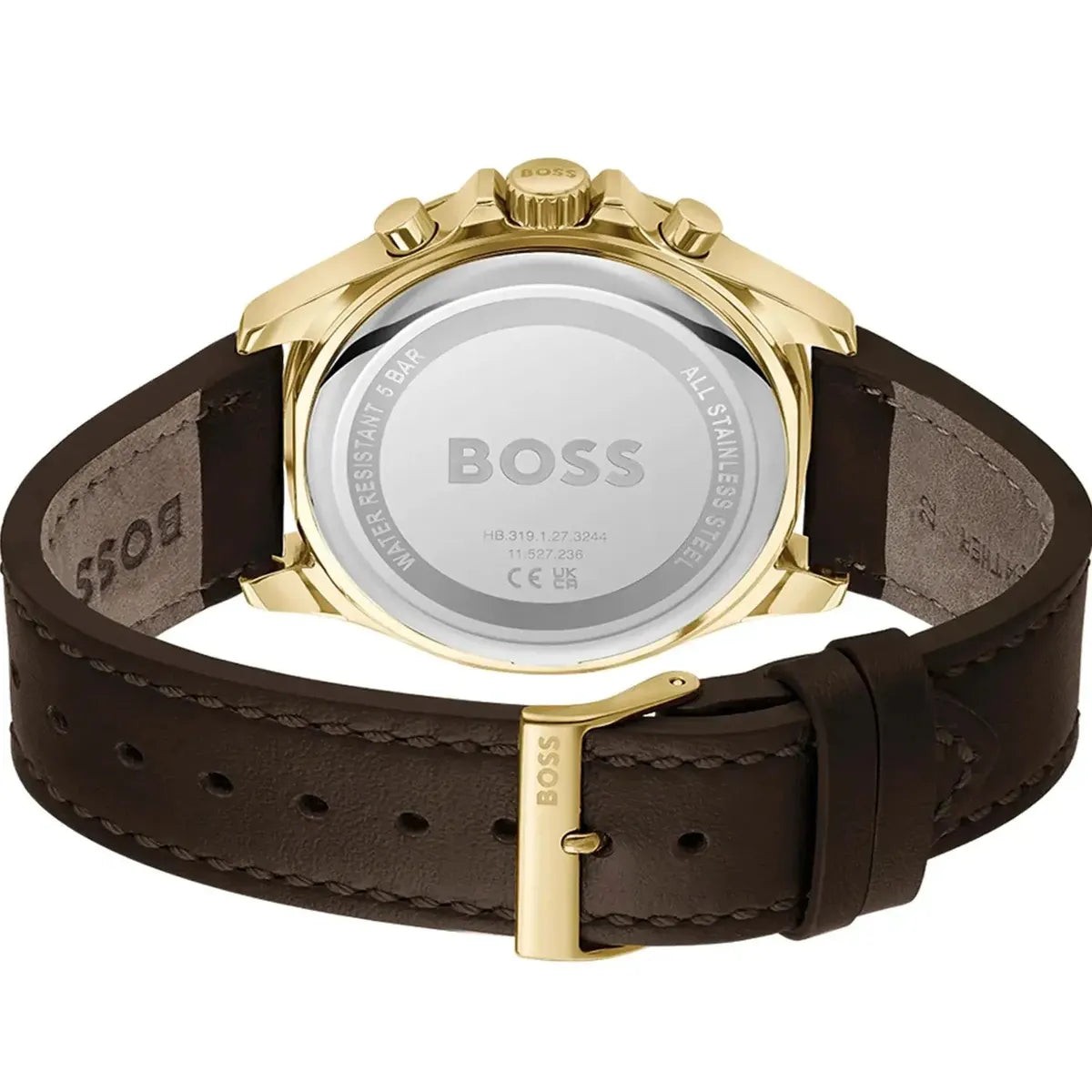 Hugo Boss Troper HB1514100 Men's Chronograph Watch – 44mm Black Dial Brown Leather - image 3