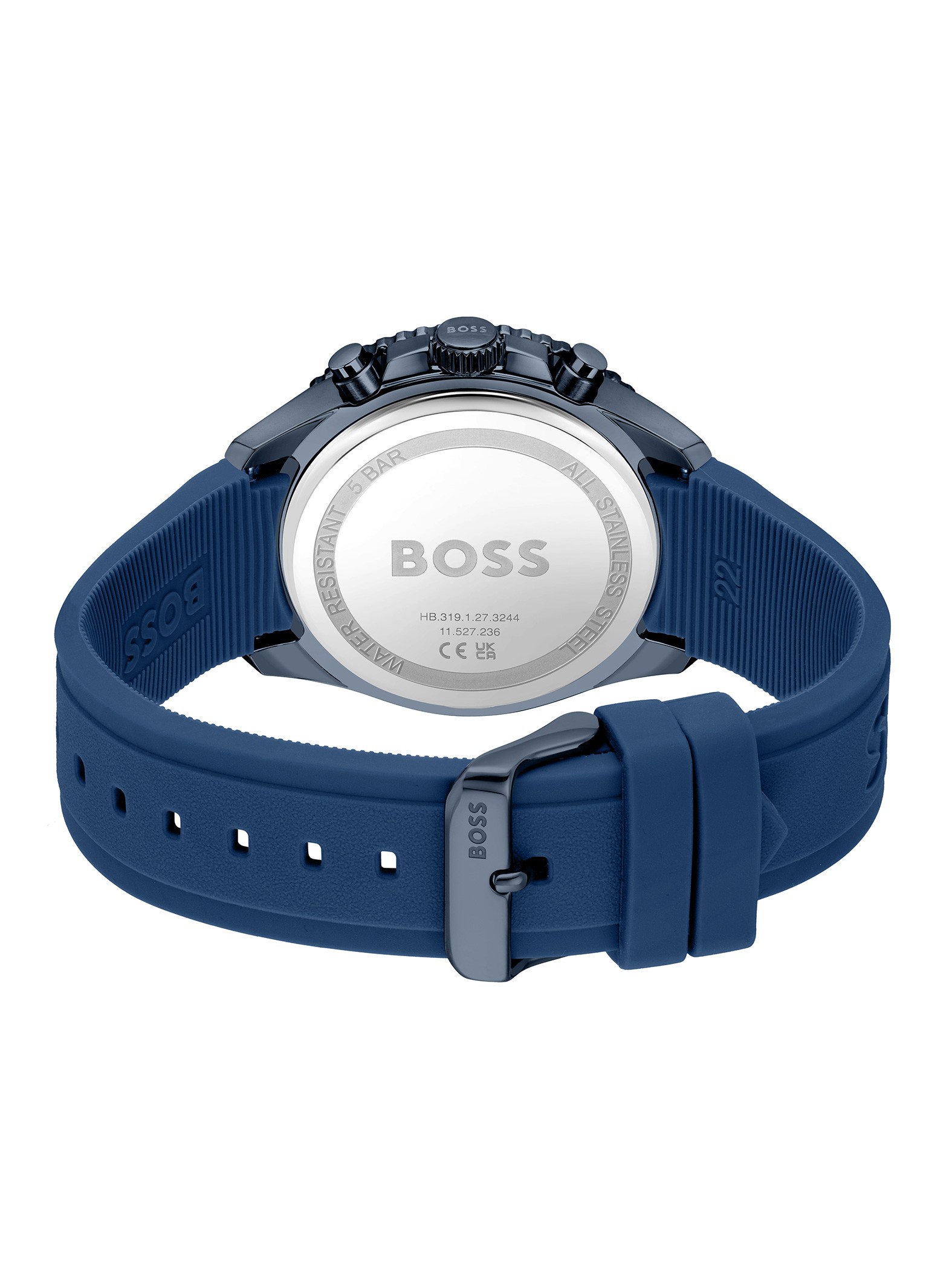 Hugo Boss Velocity HB1514142 Men's Chronograph Watch – 44mm Navy Blue Dial Silicone Strap - image 3