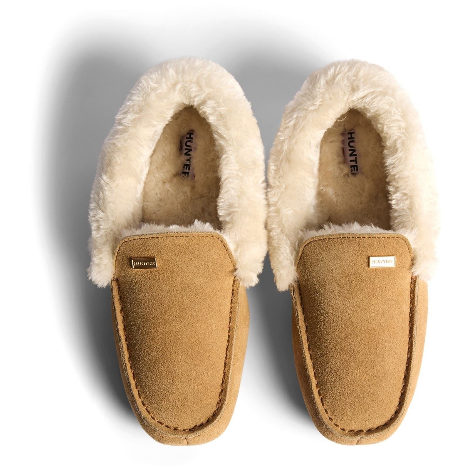 Hunter Womens Moccasin Slipper Sherpa Suede Women's Biscuit Slippers - image 4