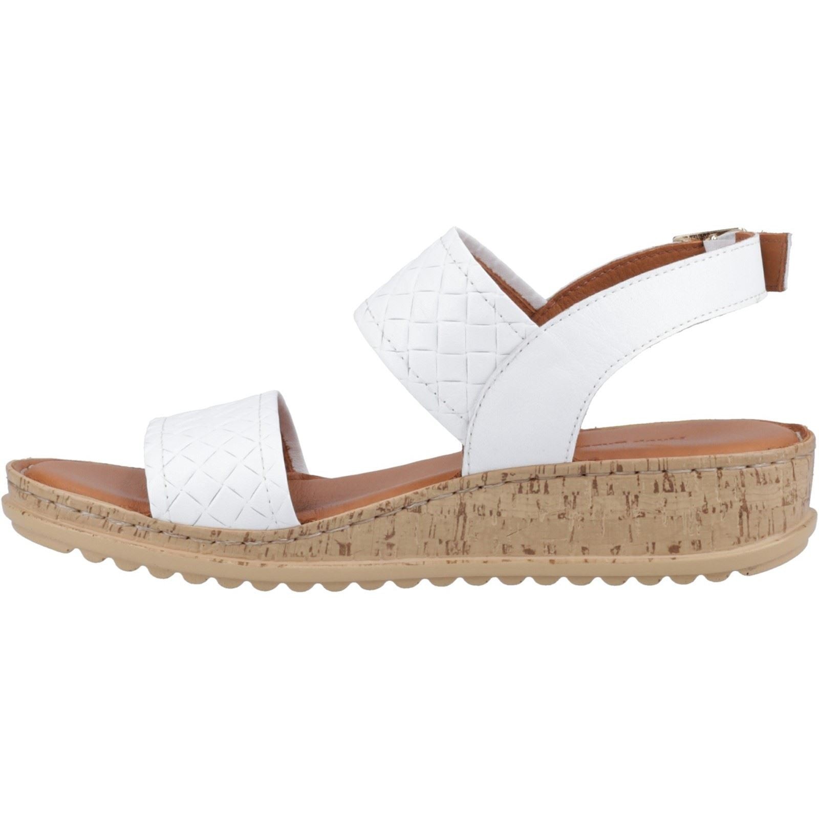 Hush Puppies Ebony Woven Leather Women's White Sandals - image 4