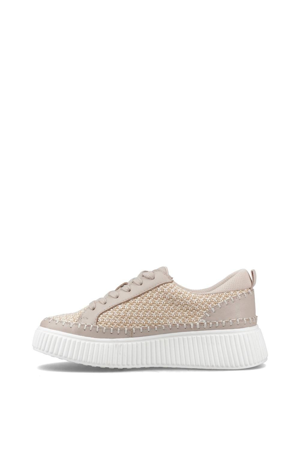 Hush Puppies Haisley Woven Textile Women's Taupe Standard Trainers - image 4