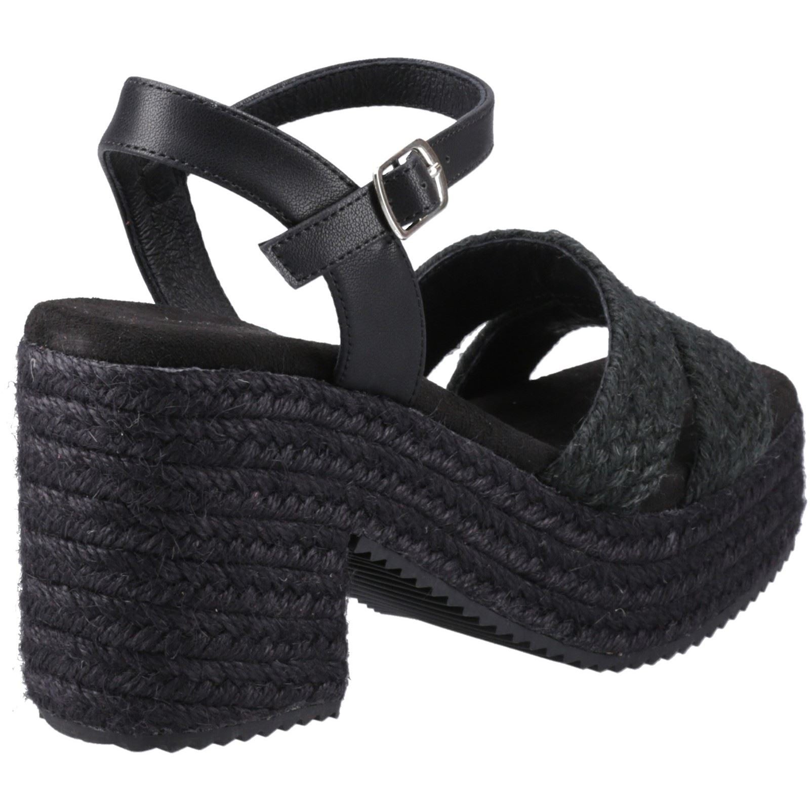 Hush Puppies Jamelia Espadrille Heel Textile Women's Black Sandals - image 2