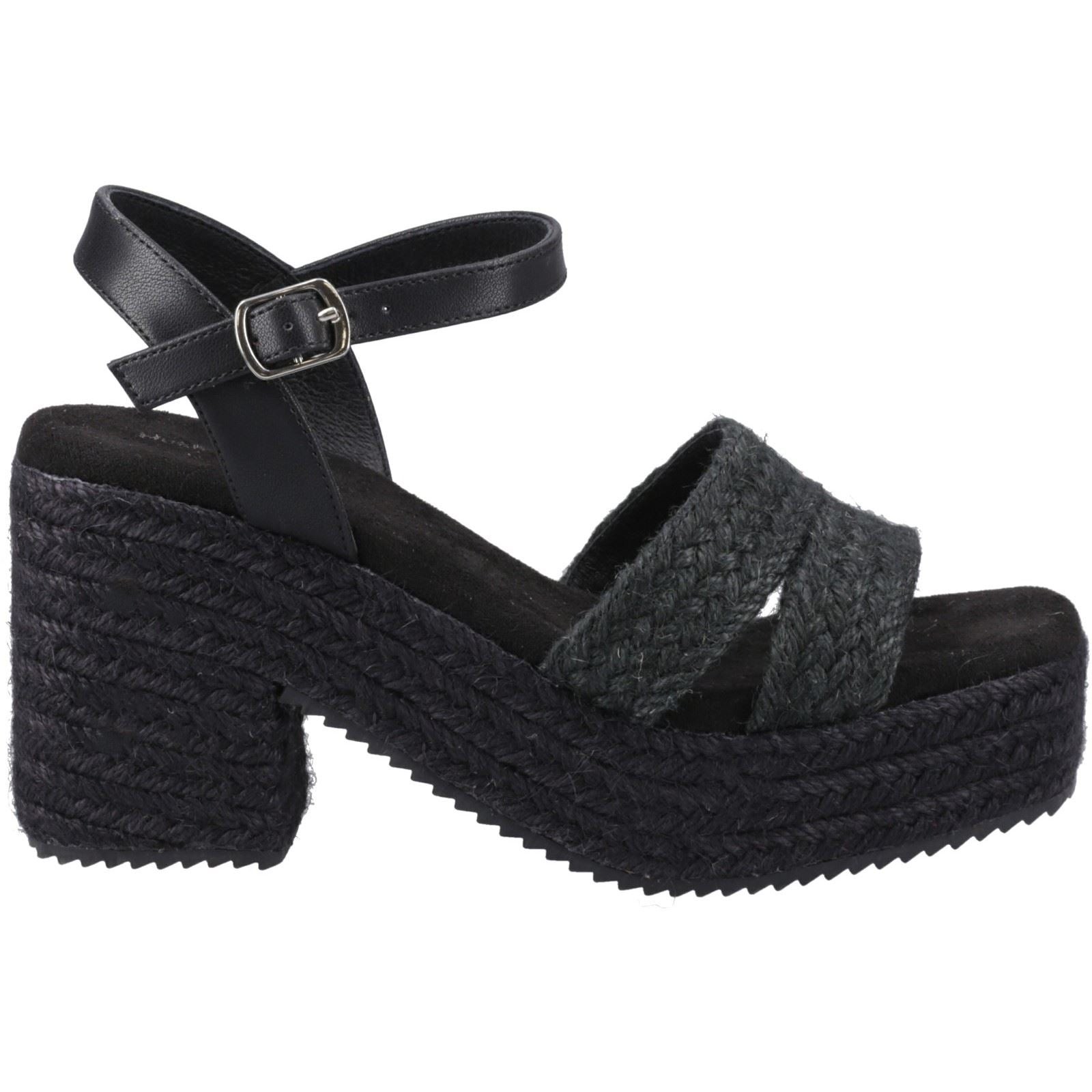 Hush Puppies Jamelia Espadrille Heel Textile Women's Black Sandals - image 5