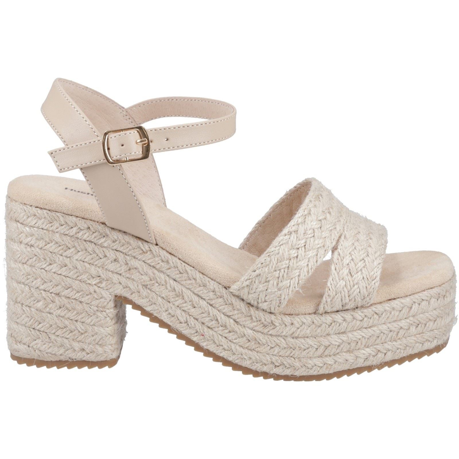 Hush Puppies Jamelia Espadrille Heel Textile Women's Nude Sandals - image 5
