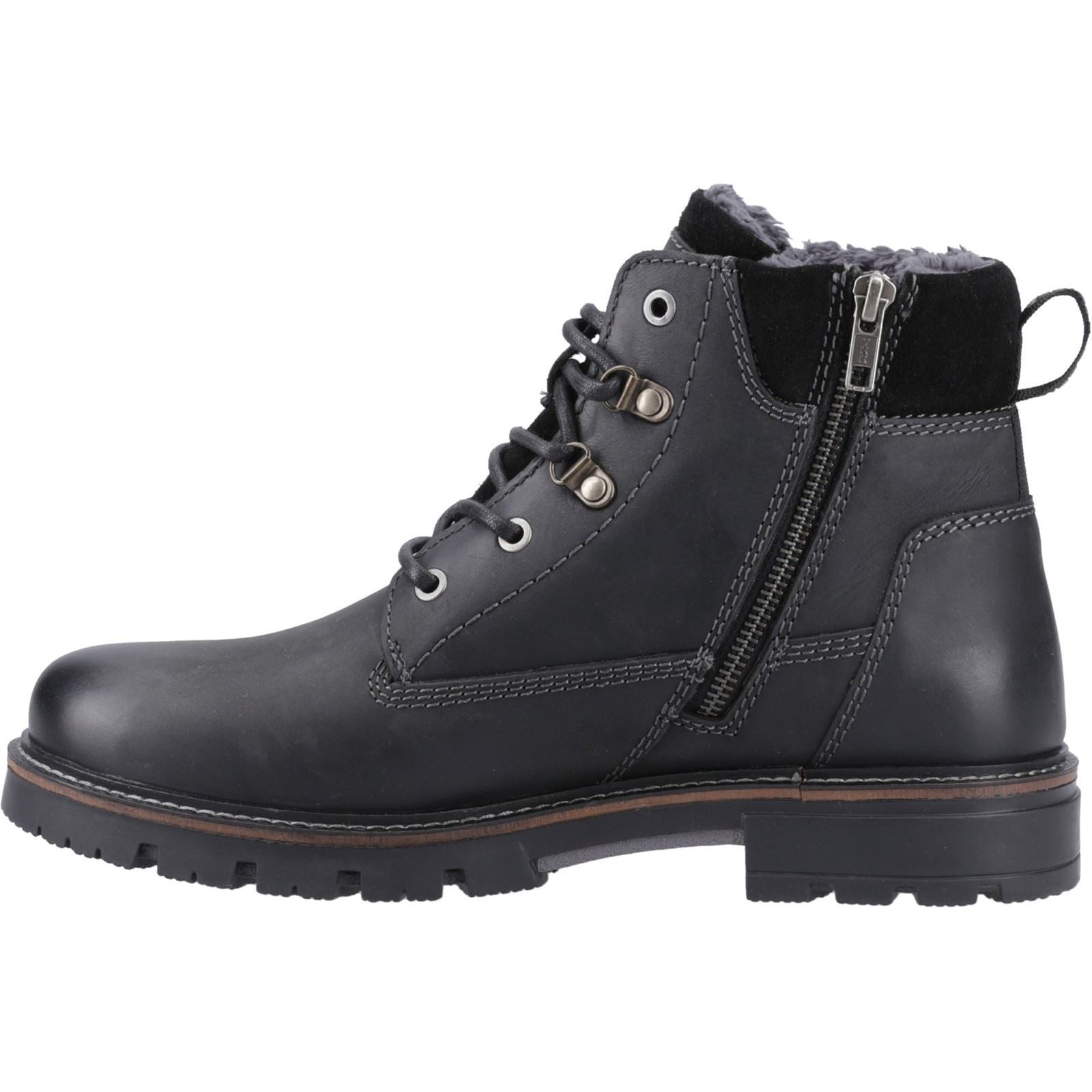 Hush Puppies Pier Leather Men's Black Ankle Boots - image 4