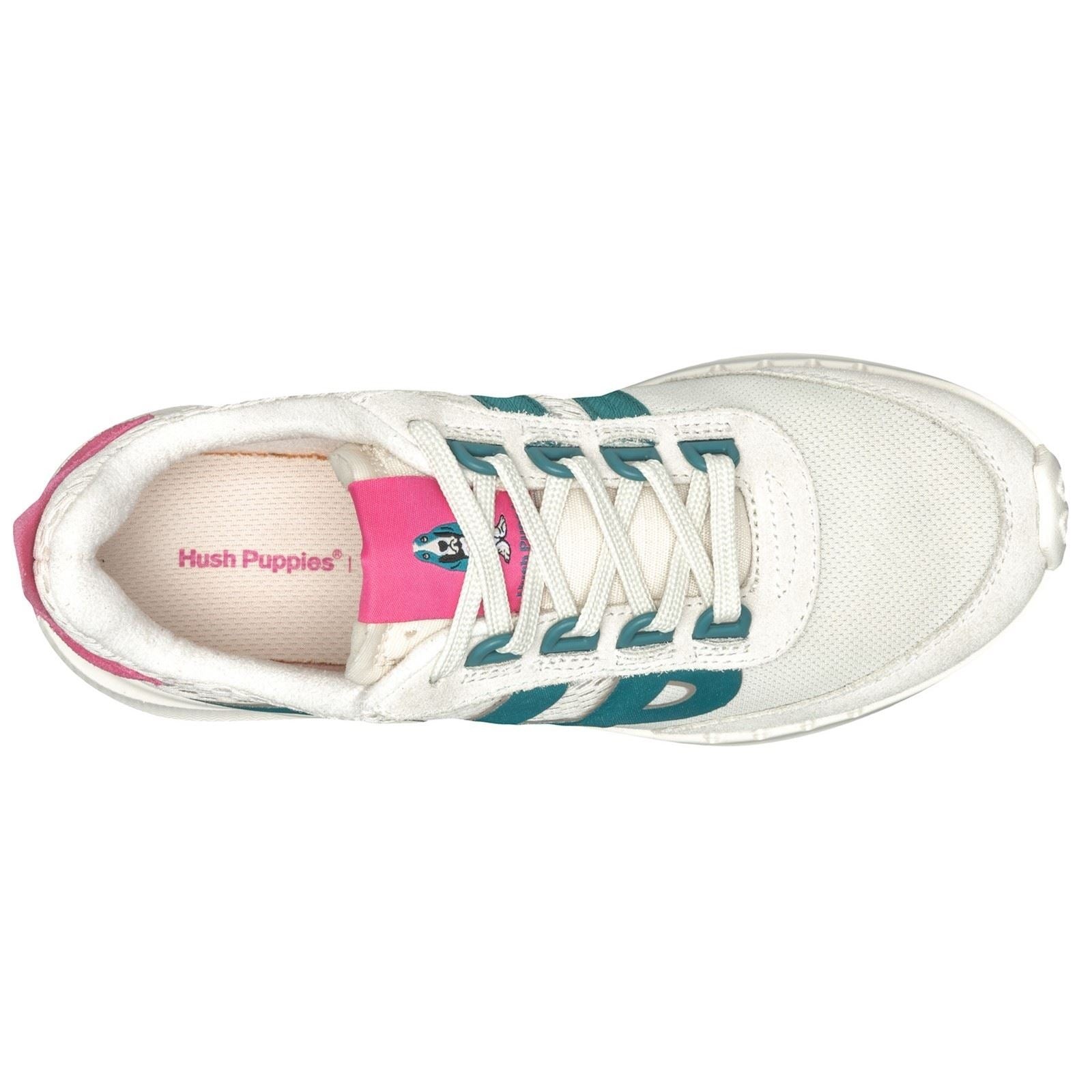 Hush Puppies Seventy8 Retro Runner Suede Women's Stone/Pink Trainers - image 4
