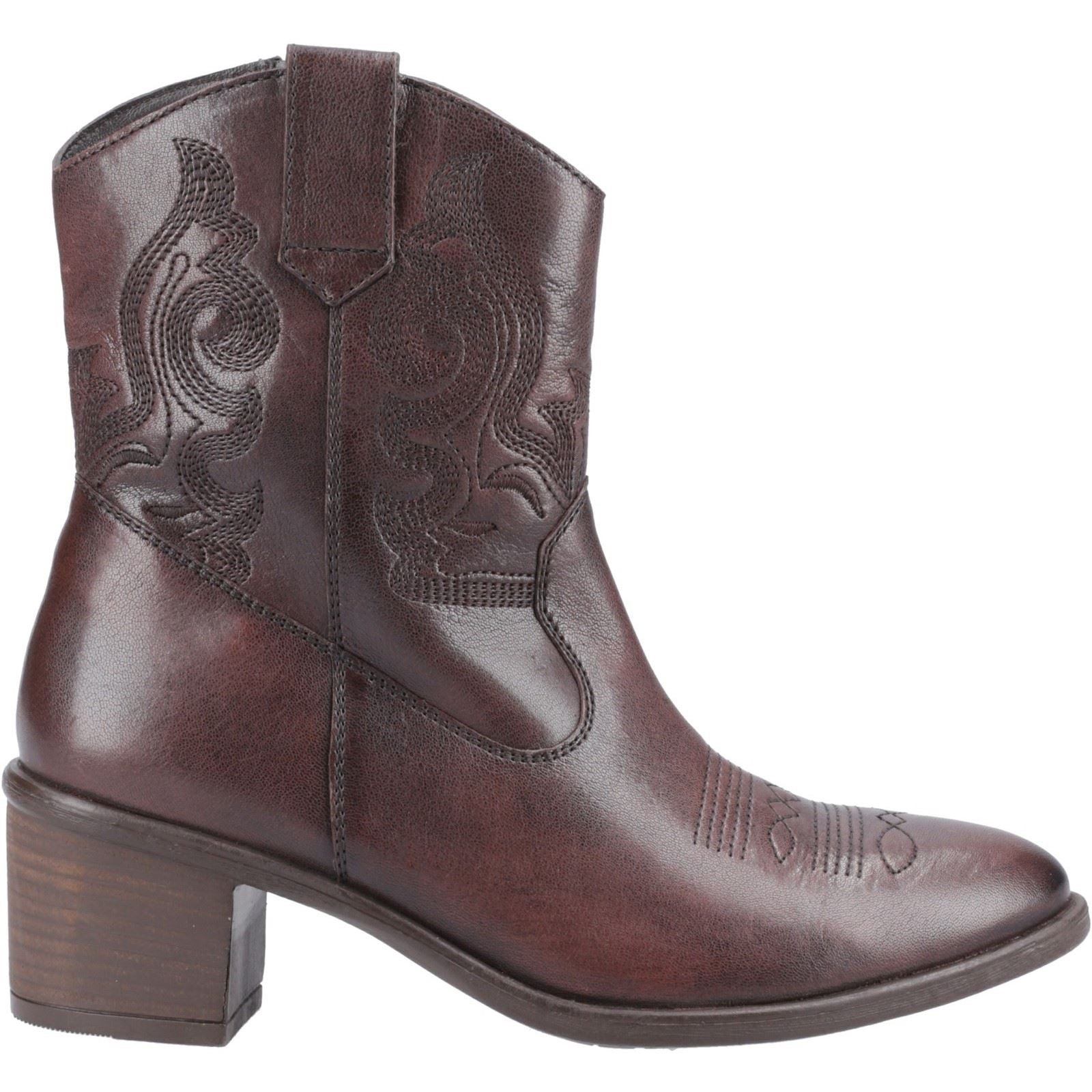 Hush Puppies Wynn Leather Women's Chocolate Heeled Ankle Boots - image 5
