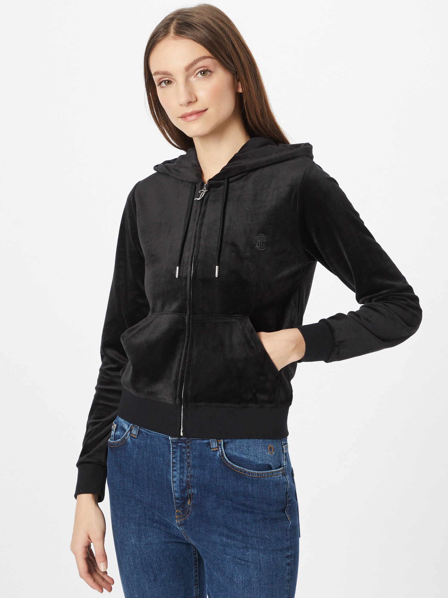 Juicy Couture Robertson Classic Jacket Polyester Women's Black Hooded Sweatshirt - image 2