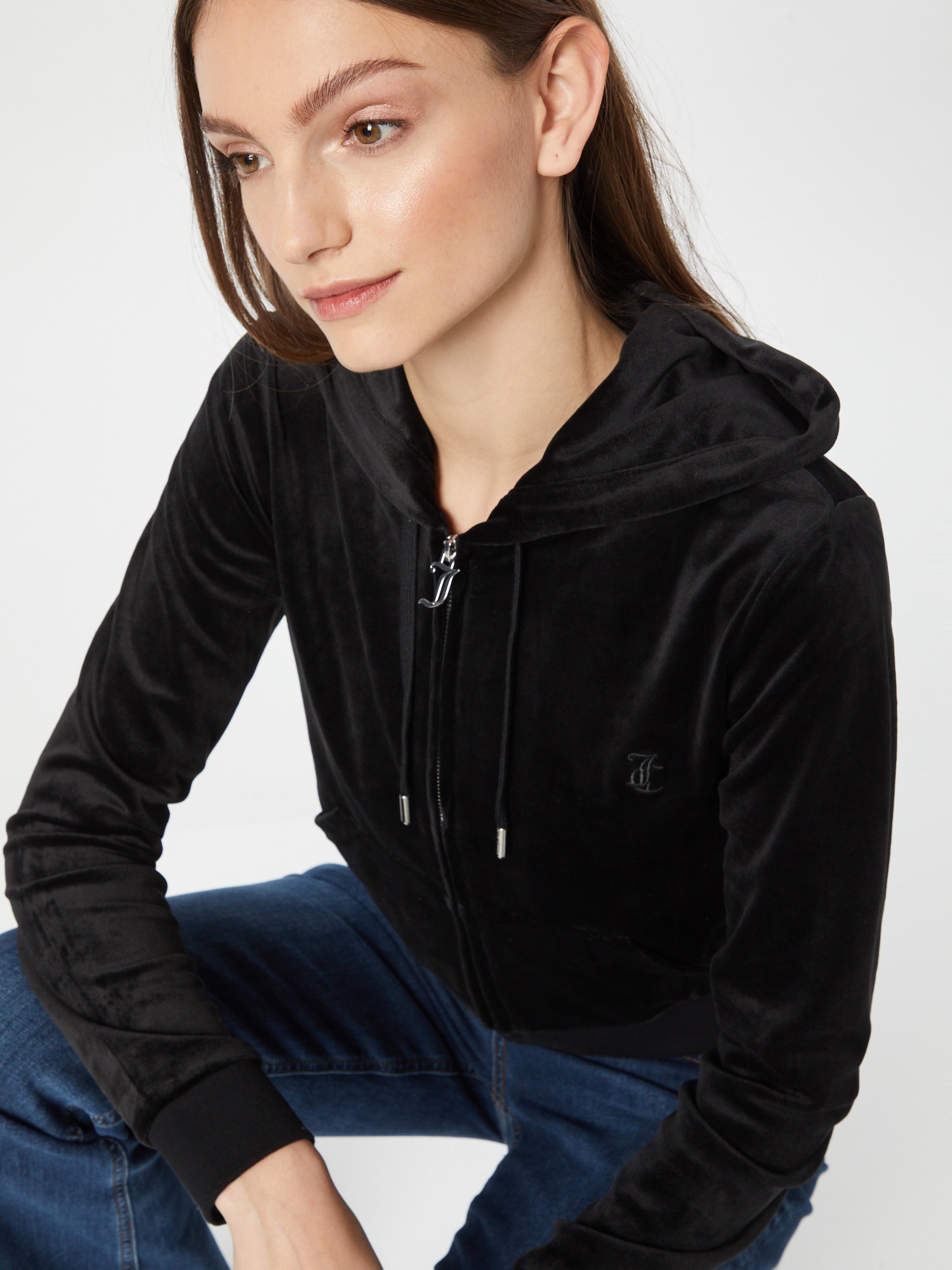 Juicy Couture Robertson Classic Jacket Polyester Women's Black Hooded Sweatshirt - image 5