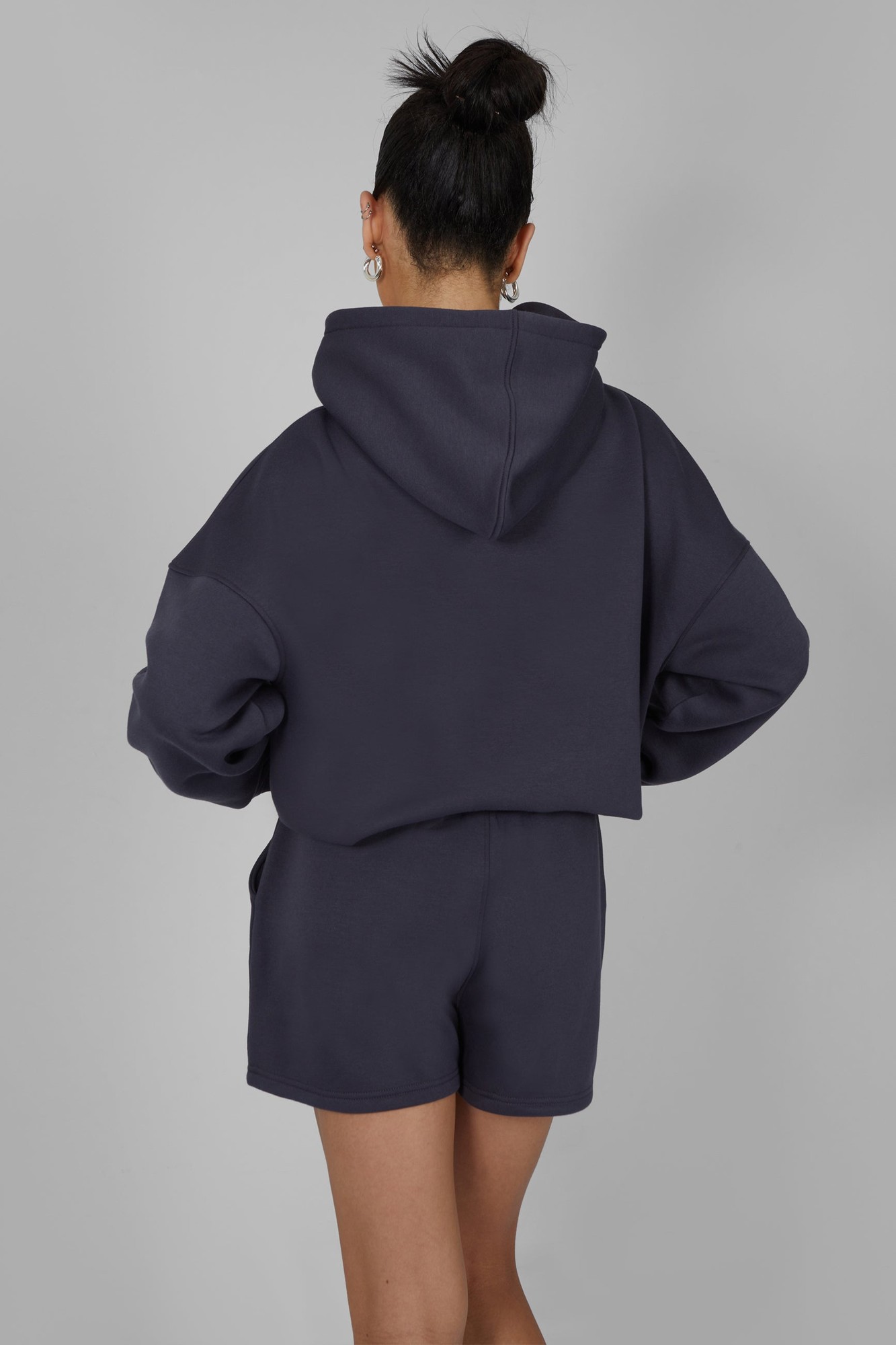 Kaiia Slogan Oversized Hoodie Dark Grey - image 5