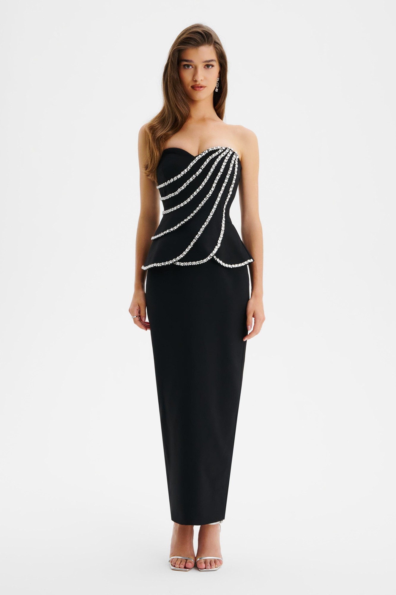Lavish Alice CELESTINE Diamante Embellished Scallop Peplum Midi Dress In Black XXL UK18 - image 3