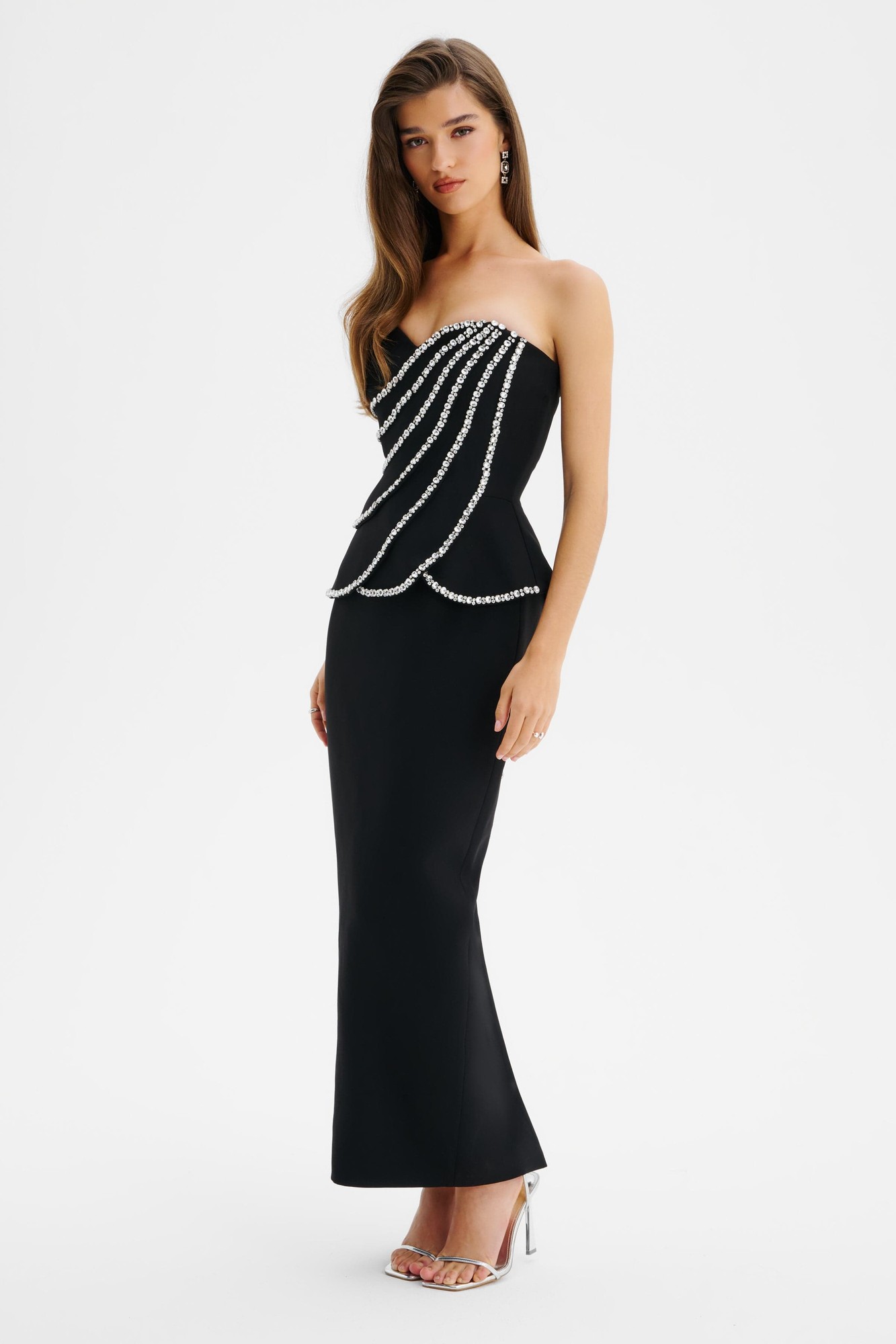 Lavish Alice CELESTINE Diamante Embellished Scallop Peplum Midi Dress In Black XXL UK18 - image 4