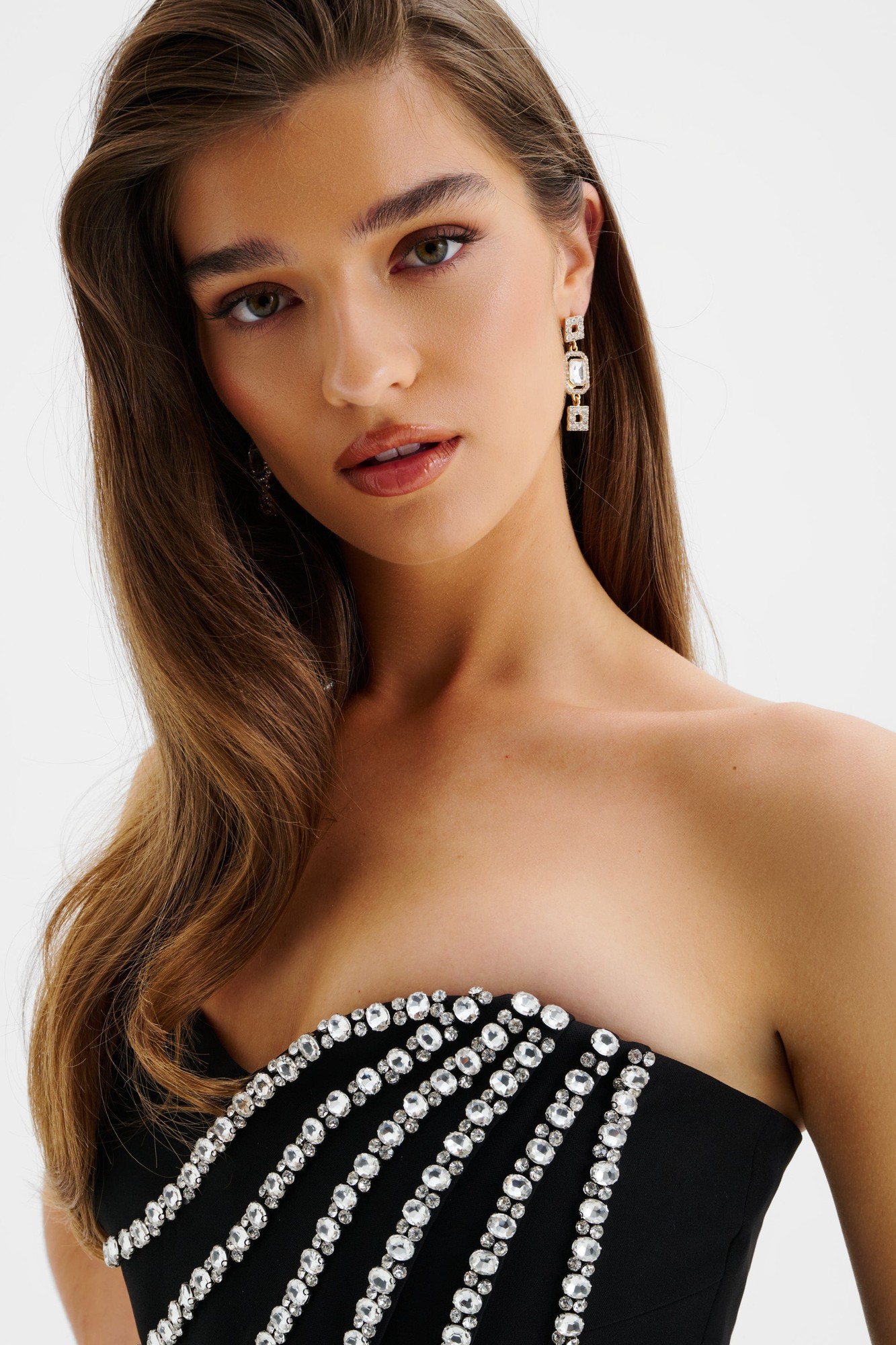 Lavish Alice CELESTINE Diamante Embellished Scallop Peplum Midi Dress In Black XXL UK18 - image 5