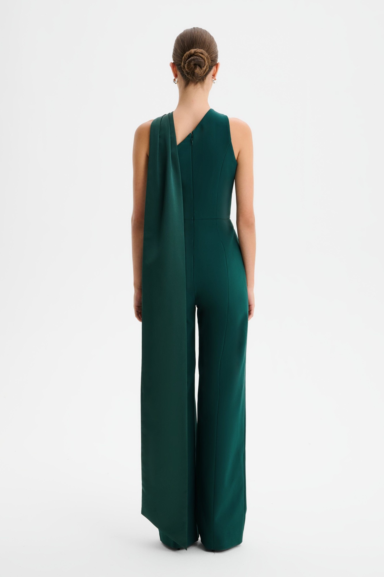 Lavish Alice CHANTELLE Cross Neck Straight Leg Jumpsuit with Satin Drape in Emerald XXL UK18 - image 5