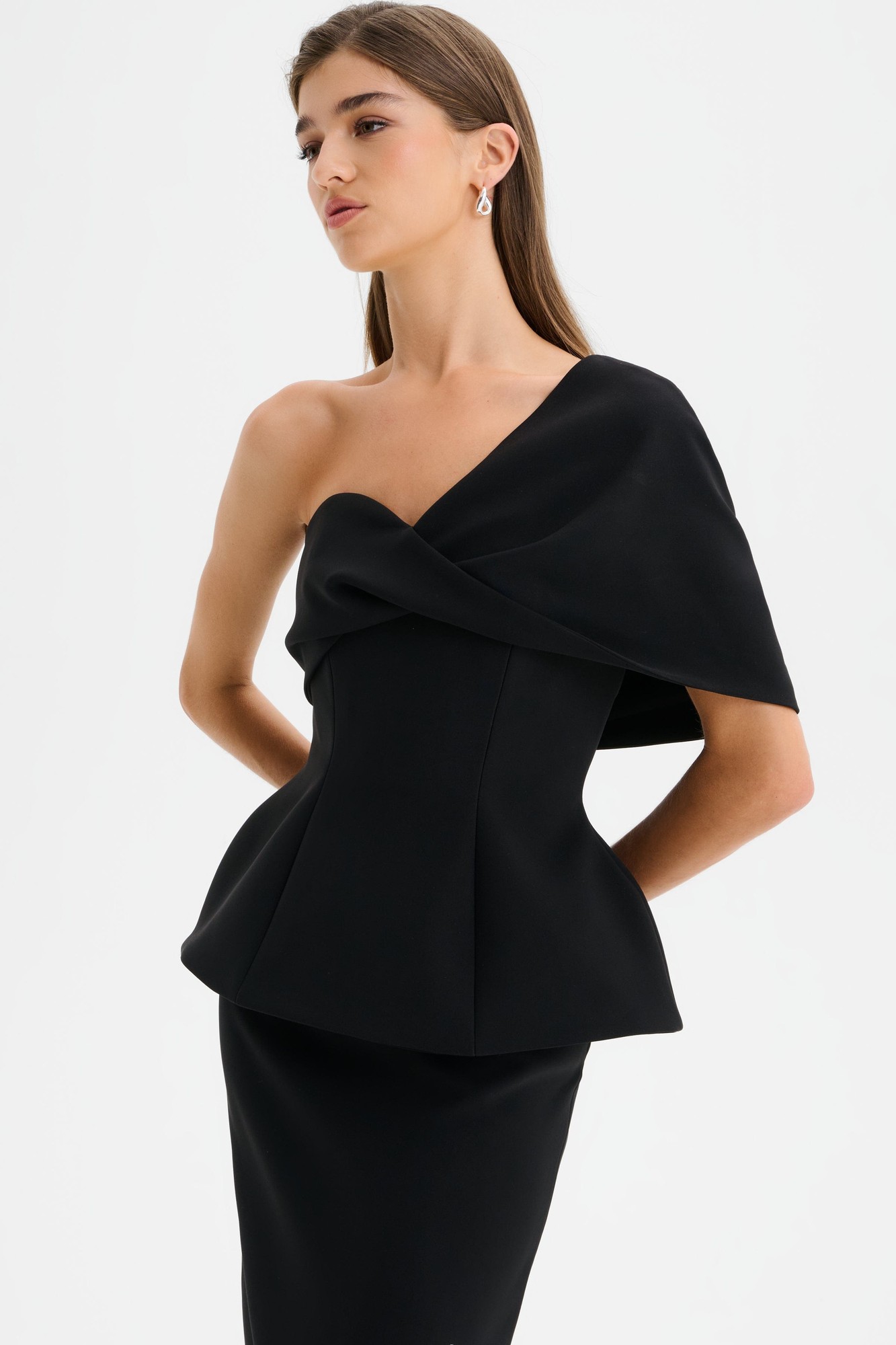 Lavish Alice GIOVANNA Twisted Cape Shoulder Maxi Dress in Black XL UK16 - image 2