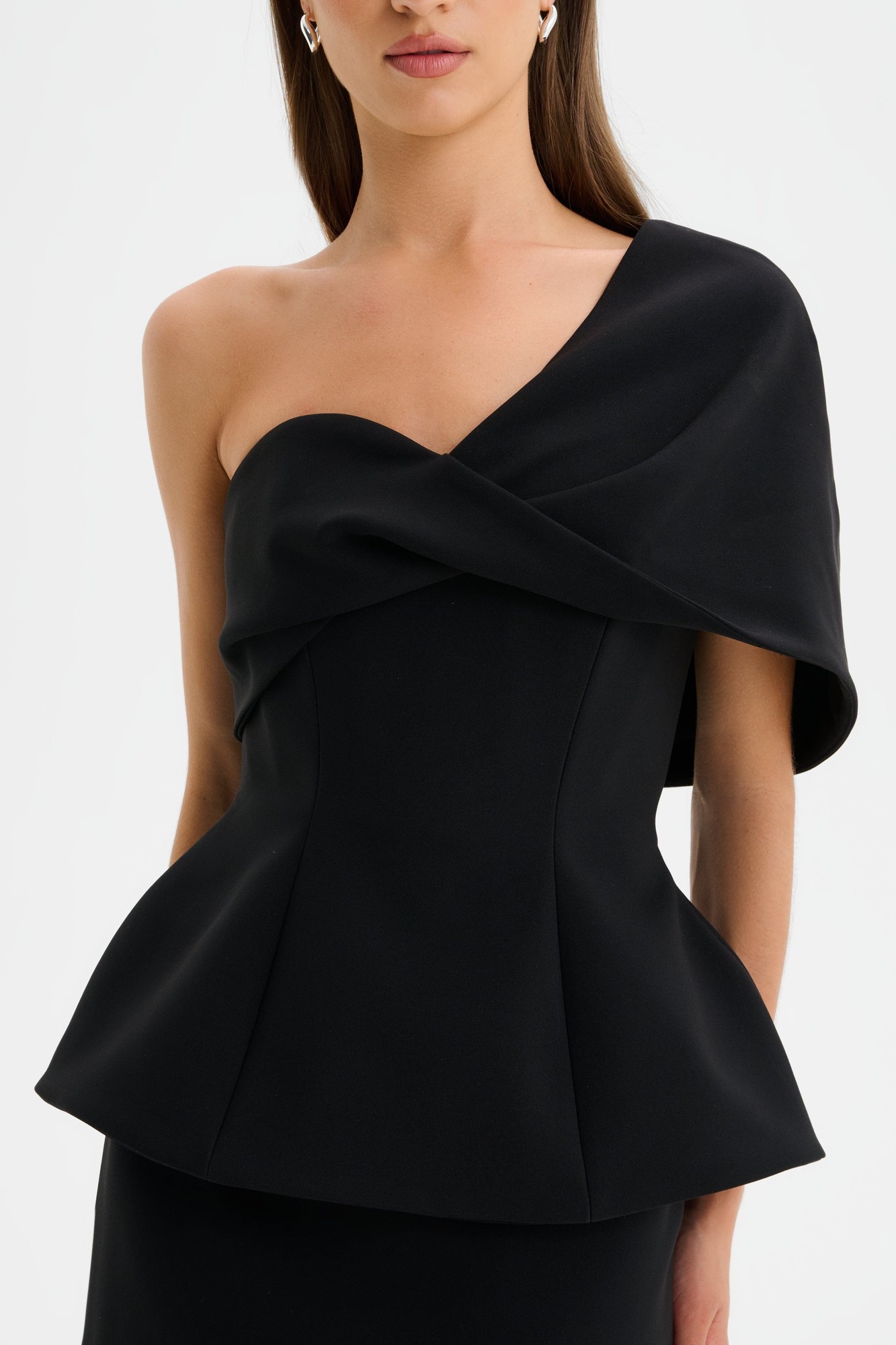 Lavish Alice GIOVANNA Twisted Cape Shoulder Maxi Dress in Black XS UK6 - image 3