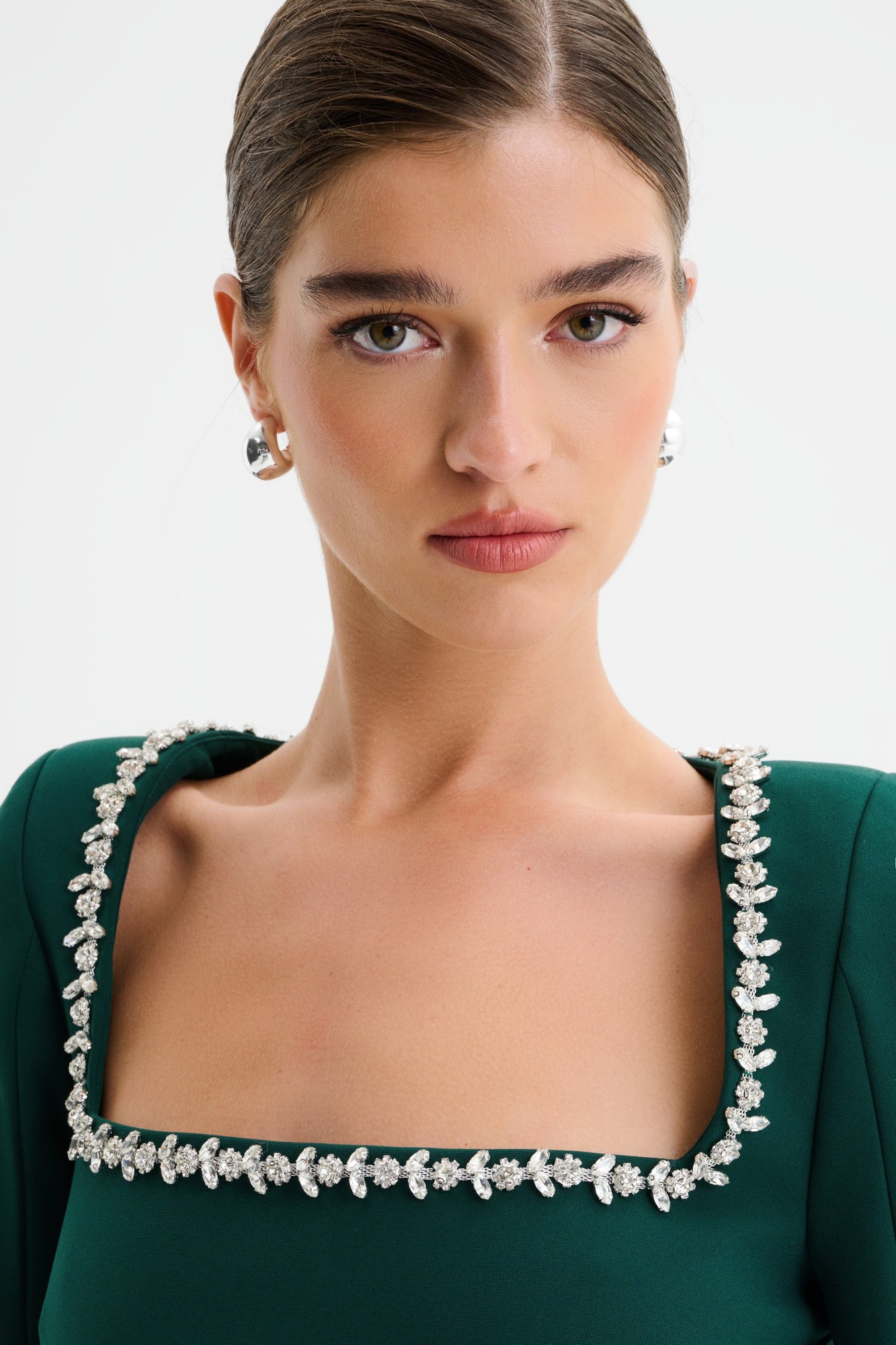 Lavish Alice GRACE Square Neck Embellished Cape Sleeve Maxi Dress in Emerald Green XXL UK18 - image 5