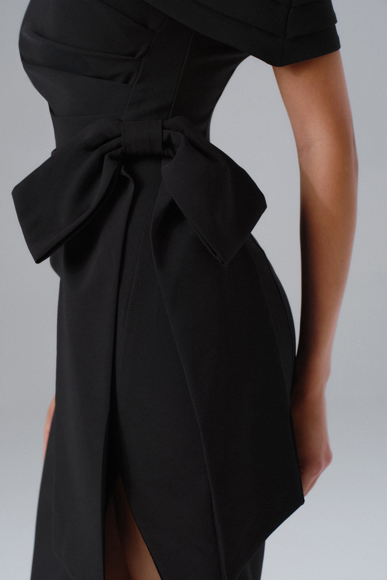 Lavish Alice HONEY One Shoulder Pleated Bow Midi Dress in Black XXL UK18 - image 5