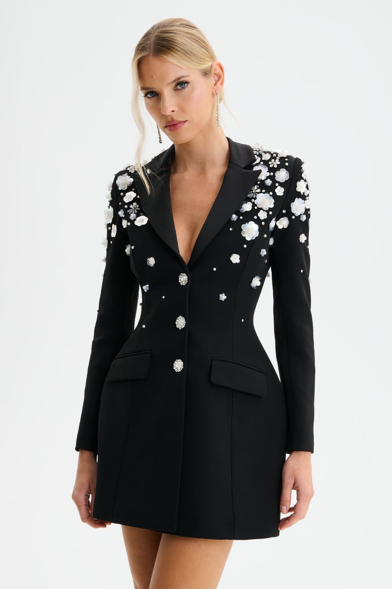 Lavish Alice LOLA Ombre Embellished Hourglass Structured Blazer Mini Dress in Black XXL UK18 - image 4