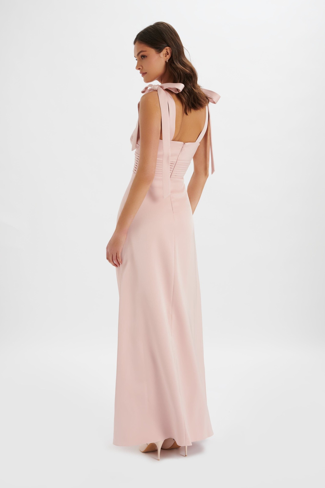 Lavish Alice REVE Satin Tie Shoulder Maxi Dress in Pink XL UK16 - image 4